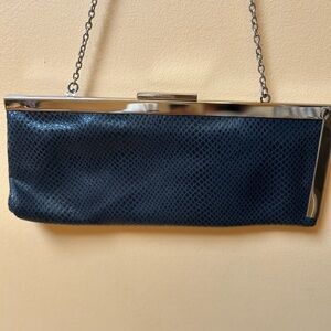 Calvin Klein Navy Blue Mesh Clutch